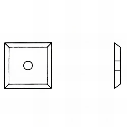 Lot de 10 plaquettes réversibles au carbure KO5 12x12x1,5 mm 4 coupes pour bois - 0012.1215.00 - Leman