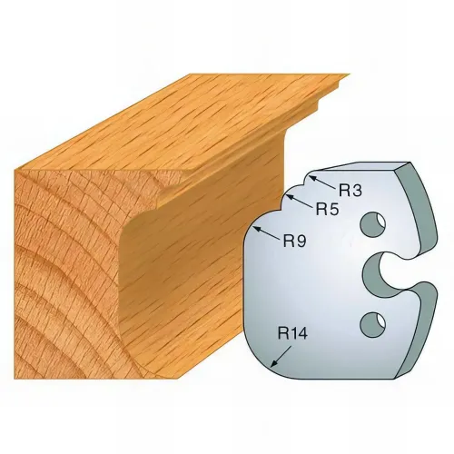 Jeu de 2 contre-fers profilés Ht. 50 mm N°225 Congé multiple - 856.225 - Leman