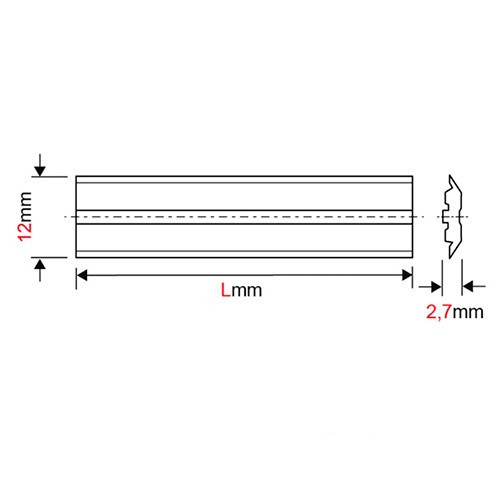 Fer de dégauchisseuse/raboteuse reversible Centrofix HSS 110 x 12 x 2,7 mm (le fer) - MFLS - FECE1101227