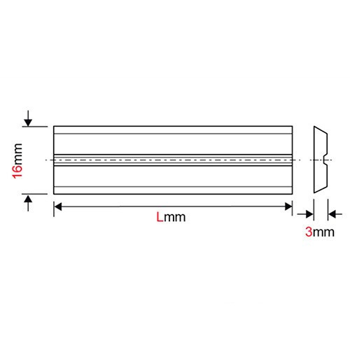 Fer de dégauchisseuse/raboteuse reversible Centrolock HSS 130 x 16 x 3 mm (le fer) - MFLS - FERE130163