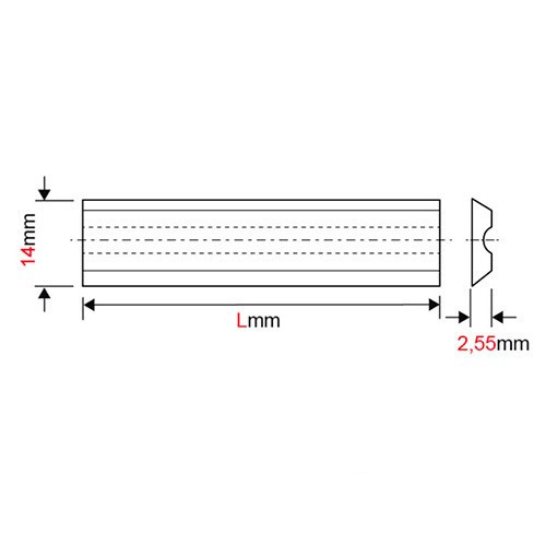 Fer de dégauchisseuse/raboteuse reversible Terminus HSS 18% 180 x 14 x 2,5 mm (le fer) - MFLS - FERE1801425