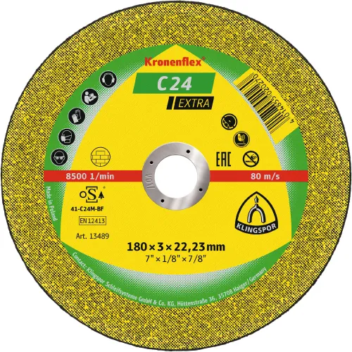 25 disques à tronçonner MP EXTRA C 24 D. 180 x 3 x 22,23 mm - Pierre / béton - 13489