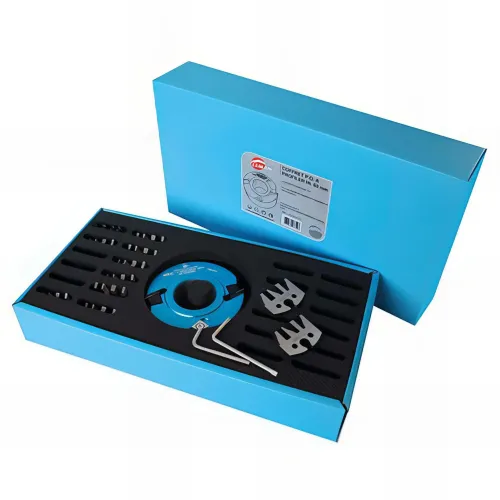 Coffret de porte-outils à profiler D. 120 mm Al. 50 mm Ht. 50 mm et 6 Jeux de fers profilés - 123.50.50.06 - Leman