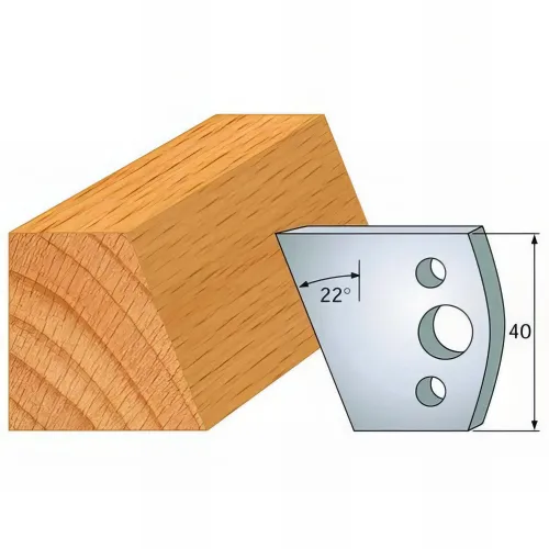 Jeu de 2 fers profilés acier Ht. 40 mm N°001 Chanfrein 22° - 800.001 - Leman