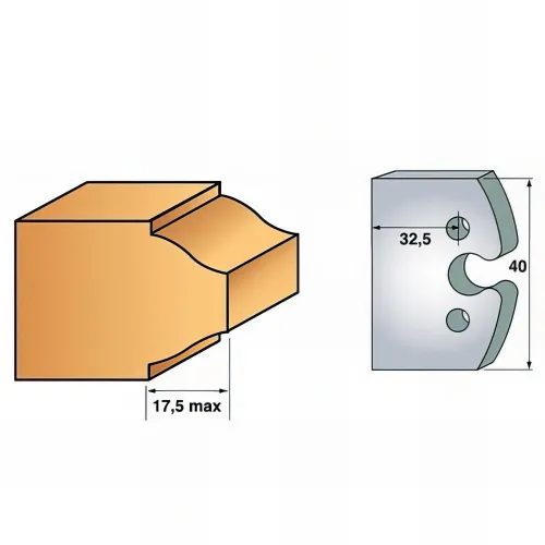 Jeu de 2 fers bruts à profiler N°193 - 800.193 - Leman