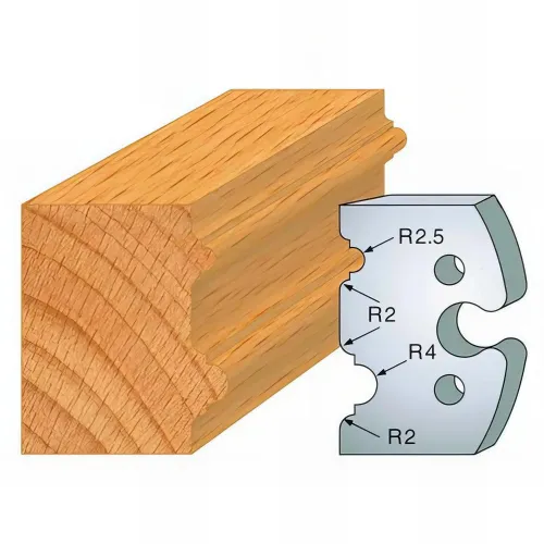 Jeu de 2 fers profilés acier Ht. 50 mm N°211 Double astragale 5 et 8 mm - 855.211 - Leman