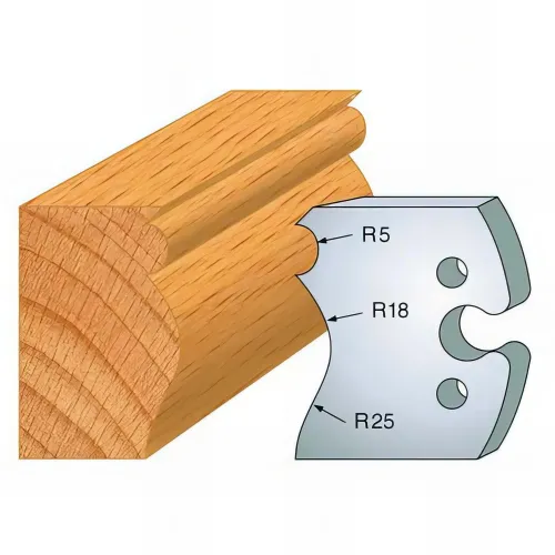 Jeu de 2 fers profilés acier Ht. 50 mm N°222 Grain d'orge et moulure - 855.222 - Leman