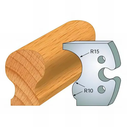 Jeu de 2 fers profilés acier Ht. 50 mm N°229 Main courante moulurée - 855.229 - Leman