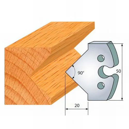 Jeu de 2 fers profilés acier Ht. 50 mm N°277 Pointe à 45° - 855.277 - Leman