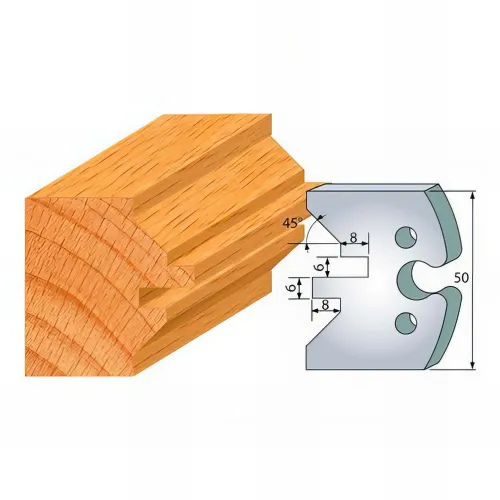 Jeu de 2 fers profilés acier Ht. 50 mm N°280 Rainure languette lame de volet - 855.280 - Leman