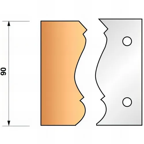 Jeu de 2 fers profilés N°305 pour porte-outils Ht. 90 mm - 955.305 - Leman