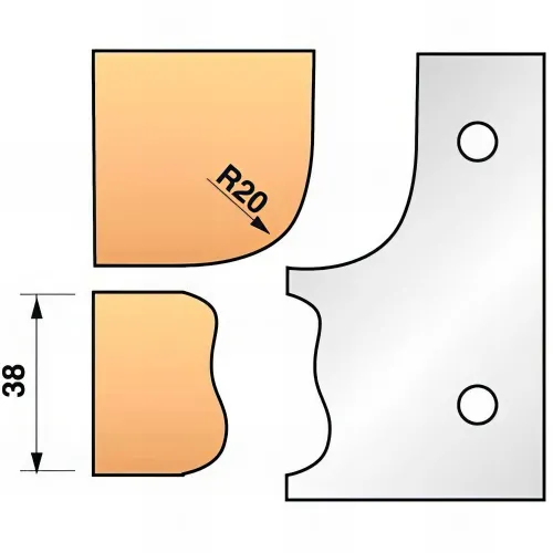 Jeu de 2 fers profilés N°323 pour porte-outils Ht. 90 mm - 955.323 - Leman